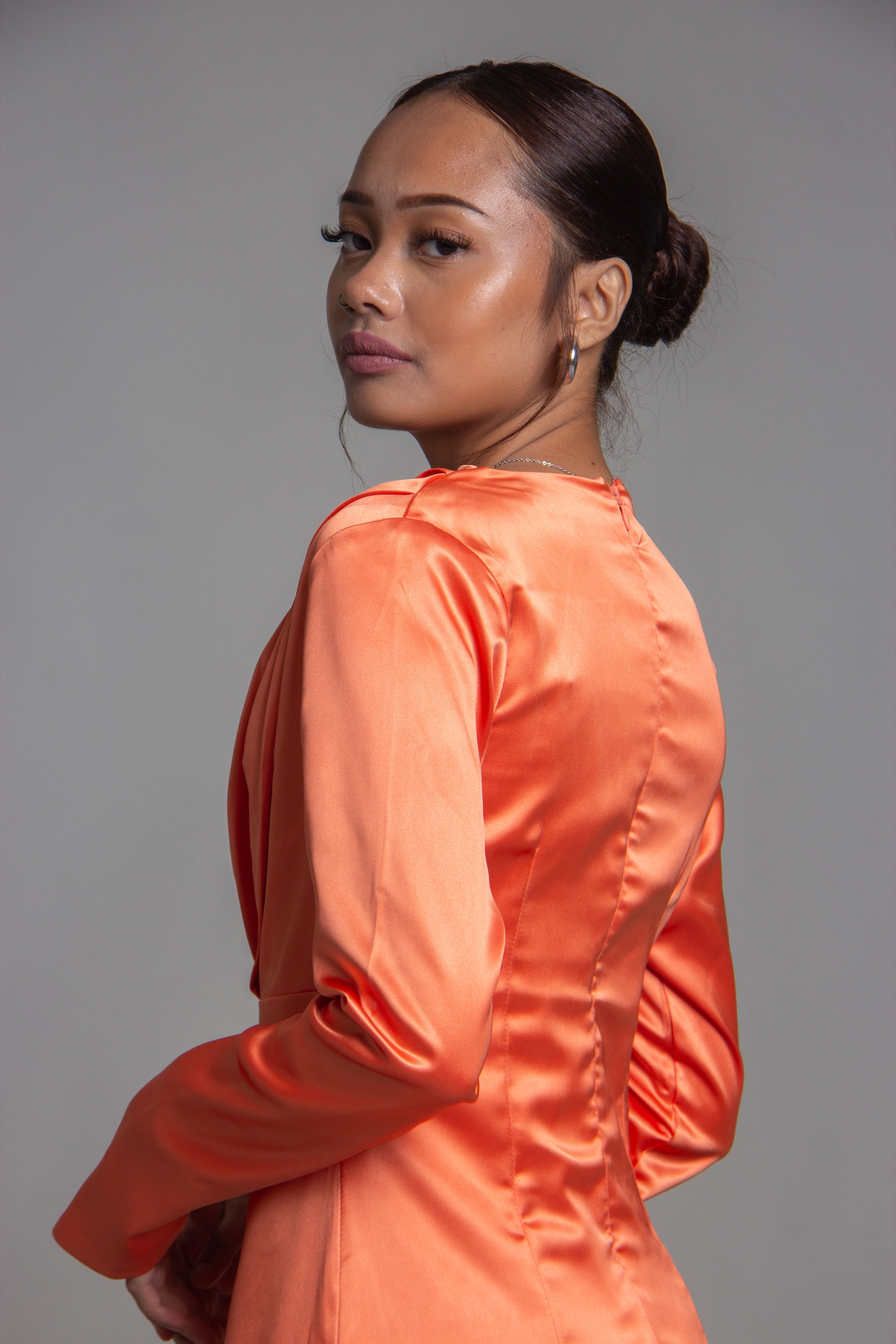 Virtue Dress in Strike Orange